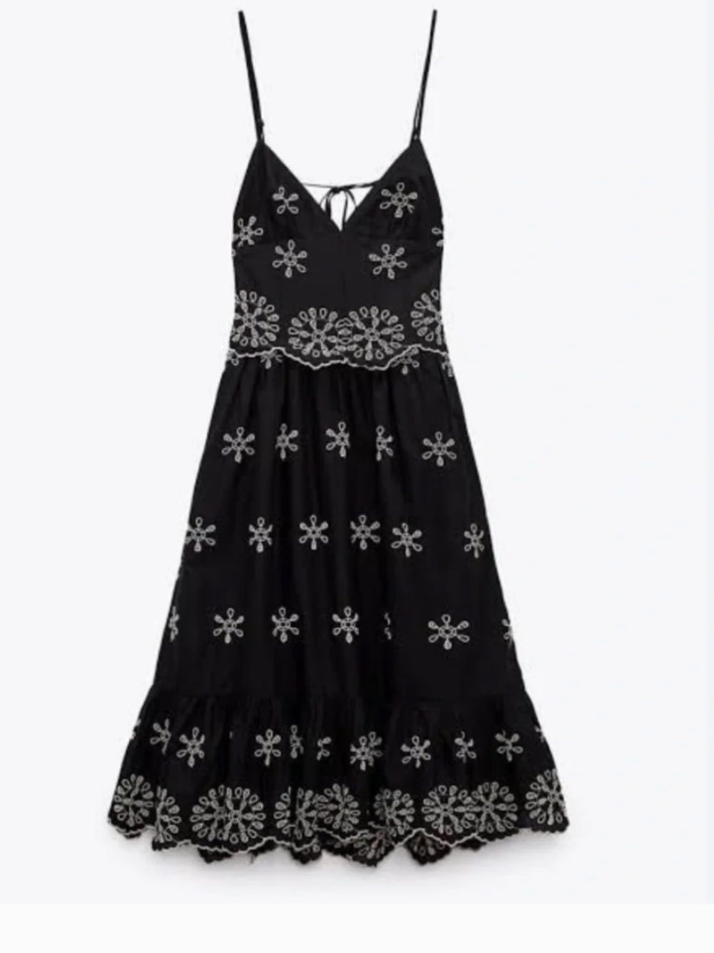 Zara Embroidered Midi Dress Size XS NWT